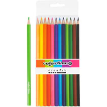 Crayons de Couleur Colortime, L : 17,45 cm, mine 3 mm, ass. de couleurs, 12pièces/ 1 Pq.