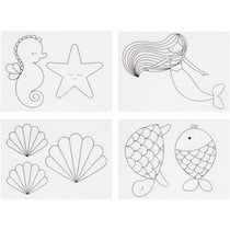 Feuilles de plastique thermorétractable avec motifs, sirène, feuille 10,5x14,5 cm, ép. 0,3 mm, transparent mat, 4 flles/ 1 Pq.