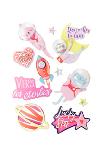 10 STICKERS GALAXIE EFFET 3D 50