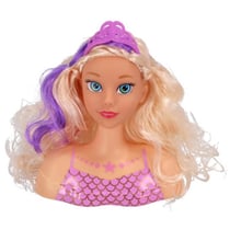 Tete a coiffer princesse sirene 18 cm blonde - styling head - poupee, coiffure
