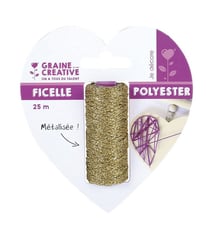 Bobine de ficelle Métalisée Or 25m