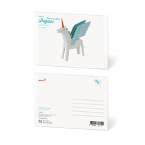 CARTE POSTALE PEGASE BLANC BLEU
