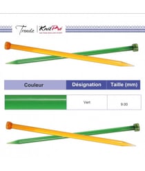 Aiguilles à tricoter Spectra Trendz N°9 à 12 - Knitpro 9 Vert