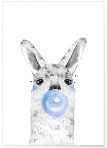 Poster Bulle d'Alpaga Bleue | A3 : 29,7x42cm