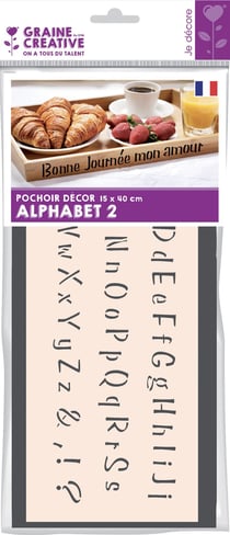 Pochoir 15 x 40 cm Alphabet n°2