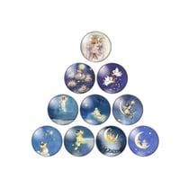 10 cabochons rond en verre assorties 25 mm ANGE LUNE