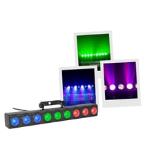 BoomToneDJ ColorBar 9x3W RGB – Barre LED RGB 9x3W avec contrôle DMX, télécommande IR, effets stroboscopiques et LED individuelles