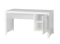 ERIK Bureau bois laqué Blanc avec 1 caisson 1 porte - Vipack