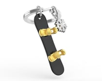 Porte-clés Snowboard & son flocon