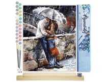 Peinture par Numéro Figured'Art - Couple sous la pluie - Kit de Loisir Créatif DIY Numéro d'Art Complet - 40x50cm toile roulée + châssis en bois à monter