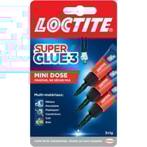 Lot de 3 super glue-3 - Liquide - 3x1g - Loctite