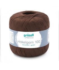 HAKELGARN 100 fil coton à crocheter - Grundl - certifié Oeko-Tex 138 Marron