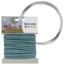 Fil à tricotin bleu turquoise 5 mm x 5 m + fil d'aluminium