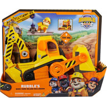 Coffret de luxe pat patrouille ruben et cie : grand camion tractopelle 38 cm son et lumiere + ruben - vehicule de luxe - figurine chien - paw patrol