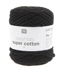 Coton à tricoter ou crocheter Essentials Super Cotton DK - Rico Design 22 Noir
