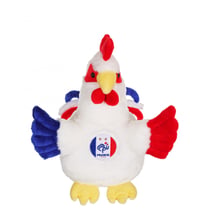 Peluche - Peluche Coq bleu, blanc, rouge FFF - 25 cm