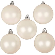 Boules de Noël, d 6 cm, blanc, nacré, 20 pièces/ 1 Pq.