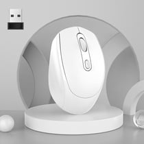 Souris Sans Fil 1600 DPI 4 Boutons Ergonomique Bleue 10m 3000FPS Blanc YONIS