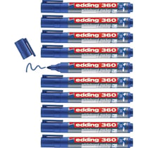 Lot de 10 marqueurs tableau blanc - EDDING 360 - Pointe ronde 1,5-3 mm - Bleu