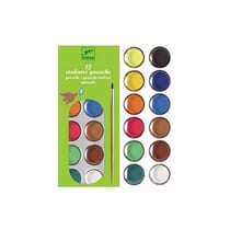 Peinture – palette de 12 couleurs gouache - Djeco - Vert