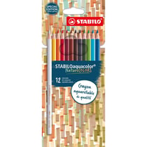Lot de 6 crayons de couleur aquarellables STABILO Aquacolor Edition NatureCOLORS - Multicolore