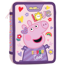 Trousse garnie Peppa Pig Love 21 CM - 2 compartiments