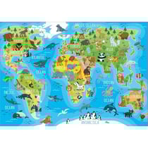 Puzzle carte du monde animaux 150 pieces - collection mappemonde / geographie - educa - 18115