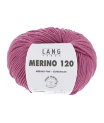 Pelote de laine à tricoter MERINO 120 - Lang Yarns Rose (465)