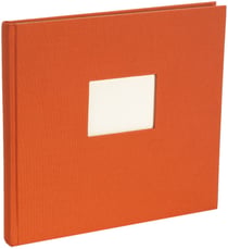 Livre d'or 25x23 cm – 180 pages vierges – Marque-page – Orange – Semikolon