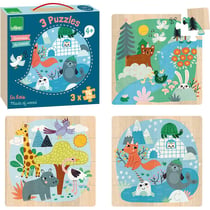 3 puzzles Animaux du monde - Vilac