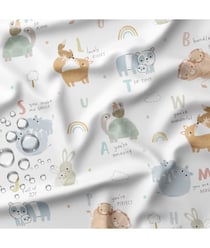 Tissu imperméable bébé et maman animaux de 138 cm de largeur 0001 Blanc vendu par 50 cm