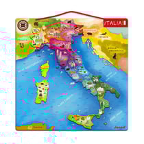 Puzzle carte d'Italie magnétique