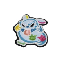 Ecusson thermocollant monstre luminescent monstre bleu 5cm x 4,5cm