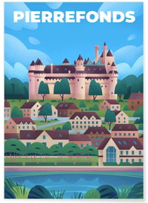 Affiche ville Pierrefonds | A3 : 29,7x42cm
