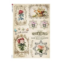 1 feuille de papier de riz 22.5 x 32 cm découpage collage Paper Designs FLEUR VINTAGE 0330