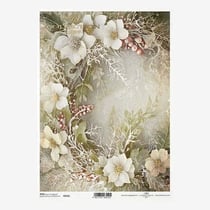 1 feuille de papier de riz 21 x 29,7 cm Itd Collection TABLEAU DE FLEURS 2335
