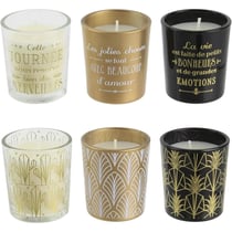 Bougies parfumées - Coffret - Senteur vanille - 6 pots en verre - Idées cadeaux