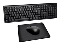 PORT Connect Pack clavier PC + Souris sans fil 2.4GHz USB-A & USB-C + tapis ambidextre design 13 raccourcis multimédia azerty EU