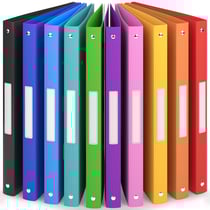 10x Classeur A4- 4 Anneaux- Dos 2,5 cm- Étiquettes de Dos- Jusqu'à 100 feuilles A4- PP- Souple Durable- Résistants à l'eau- ACROPAQ