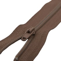 Fermeture fine à glissière non séparable polyester marron havane spirale 4mm