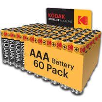 KODAK Xtralife Piles AAA-LR3 Alcaline 1,5V – Pack de 60