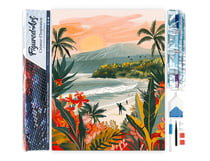 Diamond Painting Broderie Diamant Figured’Art 40x50cm toile entière roulée avec diamants carrés - Plage tropicale