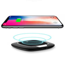 Chargeur Sans Fil Socle Qi Charge Rapide LED Antidérapant Android iOs Noir YONIS