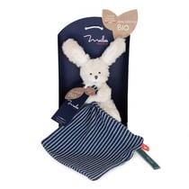 Peluche avec doudou lapin en coton bio 15 cm - Maïlou Tradition