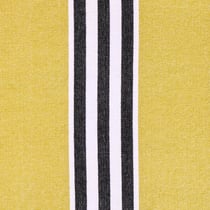 Tissu Coton Tissé Rayures noires et blanches sur fond Olive