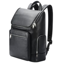 Sac À Dos Ordinateur Grande Capacité Cuir Véritable Imperméable 15.6 Pouces Noir YONIS