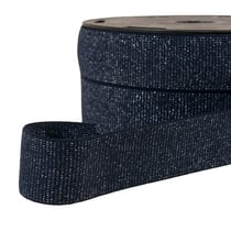 Elastique boxer métallisé bleu marine/argent 32mm au mètre