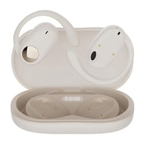 Ecouteurs Bluetooth Réduction Bruit Micro Double Affichage LED Blanc Confortable Beige 2 YONIS