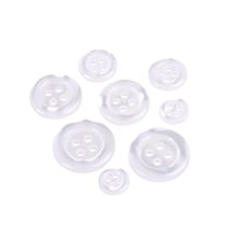 Lot de 6 boutons ronds 4 trous blanc
