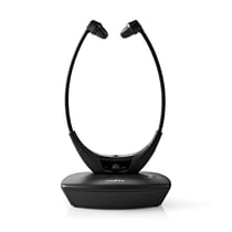 Nedis Casque TV Intra-Auriculaire sans Fil avec Station de Charge Noir